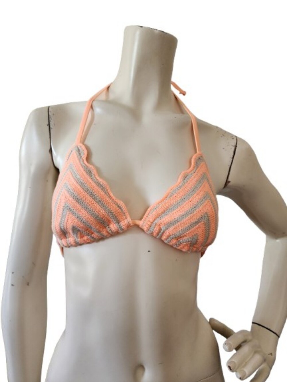 Wild Fable Bikini Top Womens S  Peach Crochet NEW